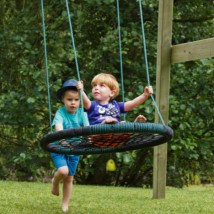 Play equipment Pagoda offers place for a nest swing