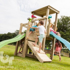 Play equipment Cascade is provided with 2 slides