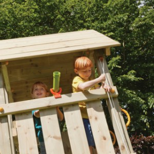 Wooden play equipment Kiosk will be delivered without accessories