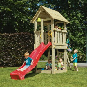 Playtower Kiosk high with slide | Blue Rabbit