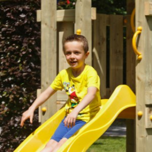 The Kiosk high playset is supplied with a plastic slide of your choice