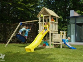 Play equipment Kiosk 120 with 2 slides and swing | Blue Rabbit