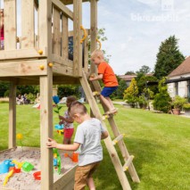 The high Pagoda play tower is supplied with an assembly kit.