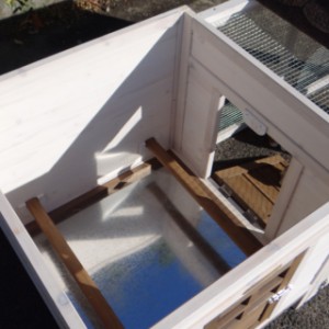 The sleeping compartment of chickencoop Ambiance Small is provided with 2 removable perches