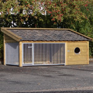 Dog kennel Rex 2 with insulated sleeping compartment 346x191x163cm