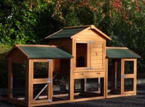 Rabbit hutch Prestige Small Double with chewprotection and insulation kit