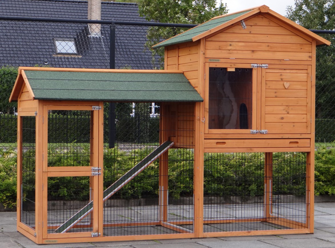 Rabbit hutch Prestige Large with gnaw protection