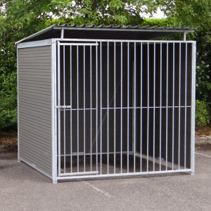 WPC dog kennel with roof 2x2 m.