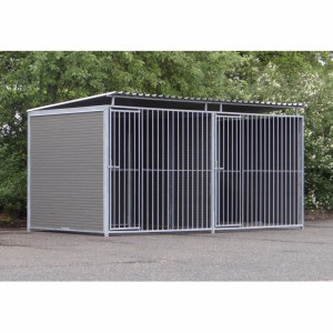 WPC Dog kennel double with roof