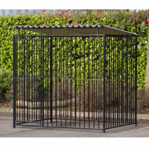 Dog kennel FLINQ black with roof 1,5x2m