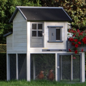 The rabbit hutch Sunshine is suitable for 2 medium till small sized rabbits