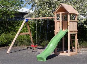 Play equipment Kiosk 120 with slide and swing | Douglaswood