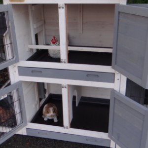 The rabbit hutch Double Small has 2 separated sleeping compartments