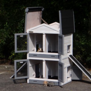Rabbit hutch Double Small | with hinged roof