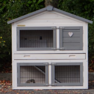 The rabbit hutch Regular Small is made of pine wood