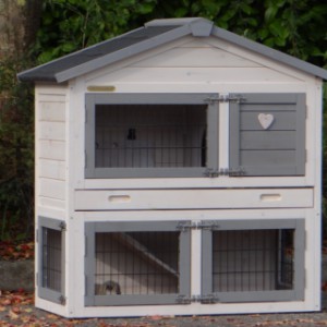 The rabbit hutch Regular Small is made of pine wood