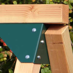 Double swing Success layer of Douglas fir with powder-coated corner piece