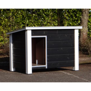 Insulated dog house Ferro black/white 129x85x85cm