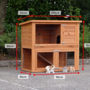 Various dimensions of the guinea pig hutch Basic