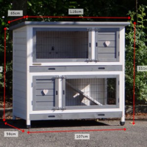 Various dimensions of the guinea pig hutch Kim