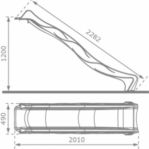 Dimensions of the slide Rex 230cm