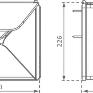 Various dimensions of the blue letter box