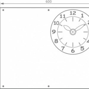 Various dimensions for the blackboard with clock