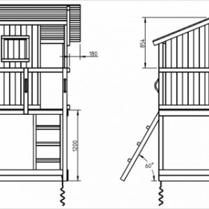 Various dimensions of the play equipment Beach hut