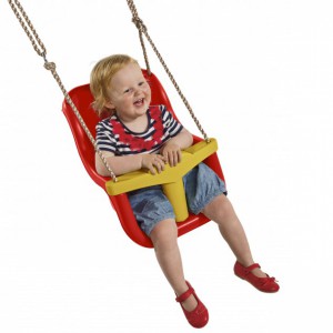 Baby swing red/yellow • with PP-rope