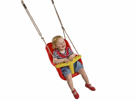 Baby swing red/yellow • with PP-rope