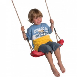 Plastic swing seat red • with PP-rope