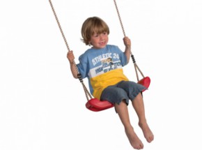 Plastic swing seat red • with PP-rope