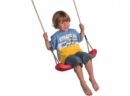 Plastic swing seat red • with PP-rope