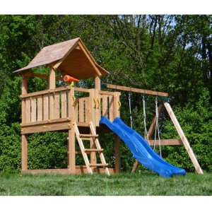 Play equipment Pagoda is provided with a double additional swing