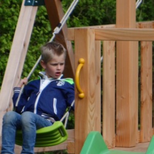 Playhouse Pagoda offers a lot of swinging fun