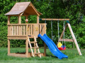 Playhouse Pagoda low with swing and slide | Douglaswood