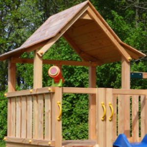 The accessories shown are not included with the high Pagoda play structure.